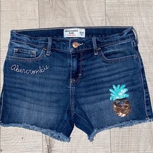 Abercrombie kids pineapple jean shorts